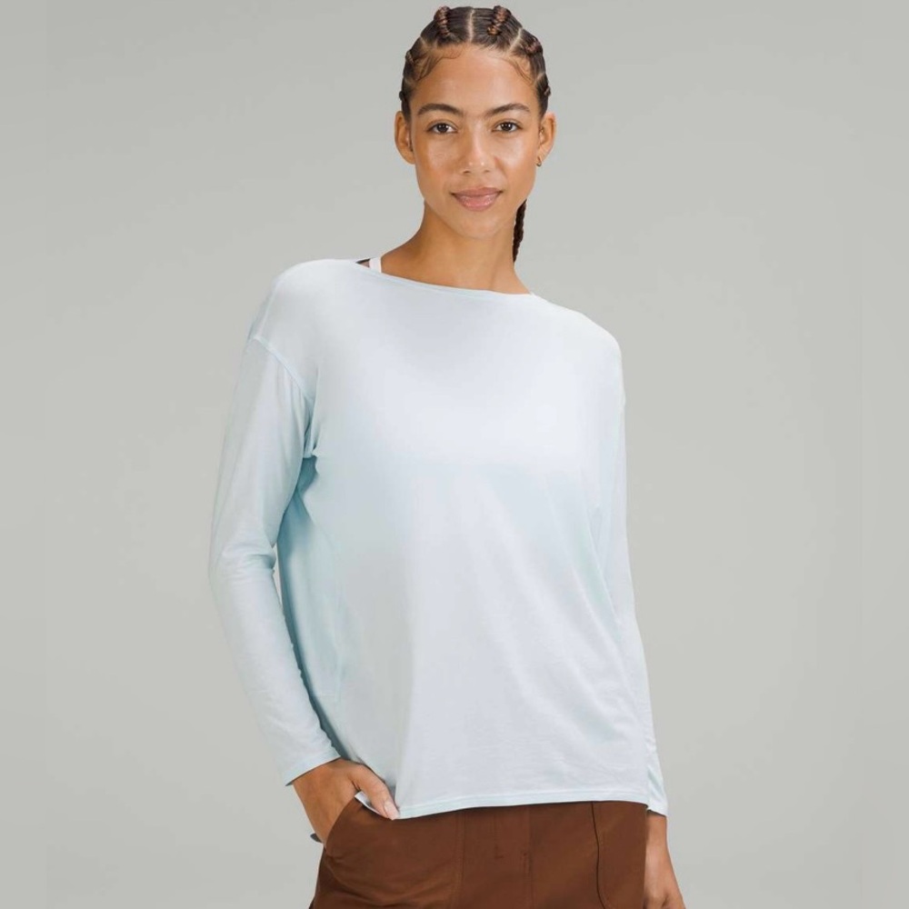 lululemon athletica Pale Blue Long Sleeve Tee